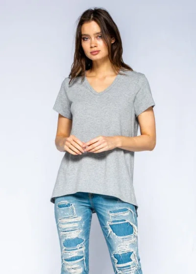Wilt Clothing Crew Neck Short Sleeve Shrunken Boyfriend Tee In Gray