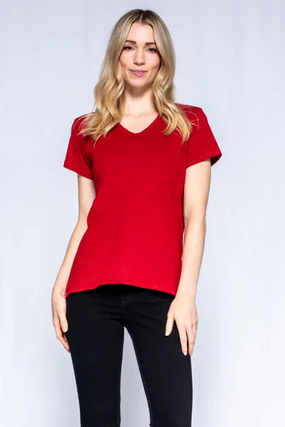 Wilt Clothing Crew Neck Short Sleeve Shrunken Boyfriend Tee In Red