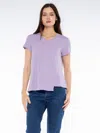Wilt Clothing Crew Slub Rib Mix Panels-slim Fit In Purple