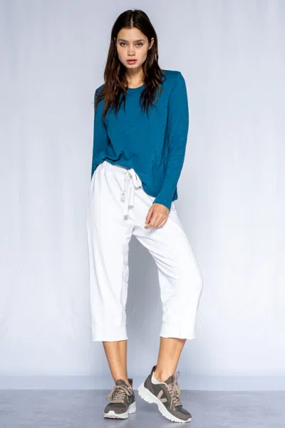 Wilt Clothing Crop Raw Jogger Easy Fit Pants In White