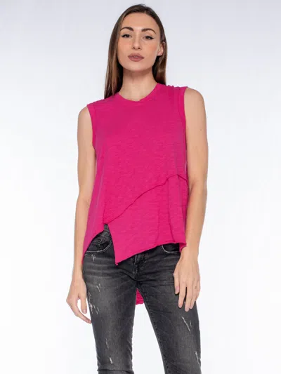 Wilt Clothing Crossover Hem Shirttail Shell In Pink
