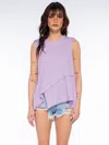 Wilt Clothing Crossover Hem Shirttail Shell In Purple