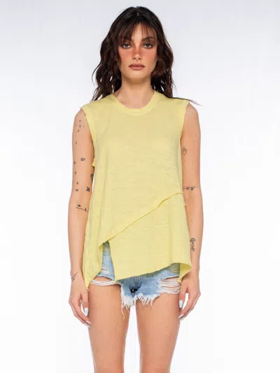 Wilt Clothing Crossover Hem Shirttail Shell In Animal Print