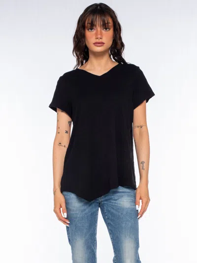 Wilt Clothing Double V S/s Shrunken Slant Back Tee In Black