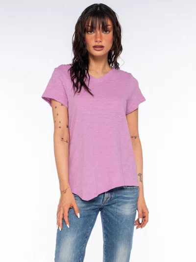 Wilt Clothing Double V S/s Shrunken Slant Back Tee In Purple