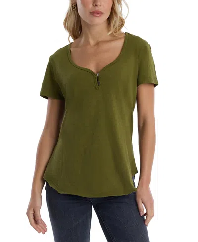 Wilt Clothing Henley Short Sleeve Tee In Green