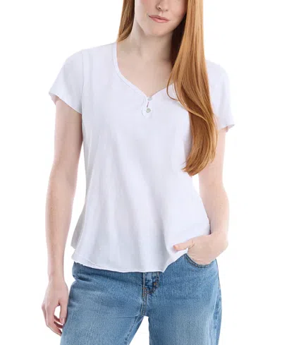 Wilt Clothing Henley Short Sleeve Tee In White