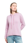 Wilt Clothing Vented Back High-low Lace Hem Hoodie In Pink