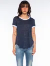 Wilt Clothing Linen S/s Ringer Shirttail In Multi