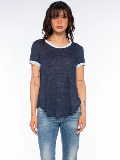 Wilt Clothing Linen S/s Ringer Shirttail In Multi