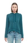 Wilt Clothing Long Sleeve Double Peplum Hoodie In Blue