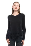 Wilt Clothing Long Sleeve Mock Layer Tee In Black