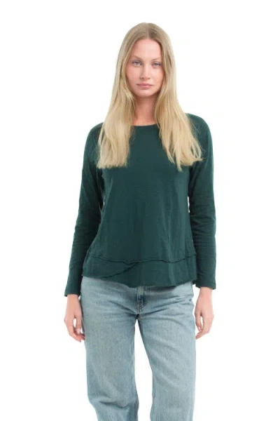 Wilt Clothing Long Sleeve Mock Layer Tee In Multi