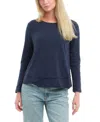 Wilt Clothing Long Sleeve Mock Layer Tee In Blue