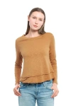 Wilt Clothing Long Sleeve Mock Layer Tee In Brown