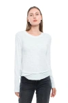 Wilt Clothing Long Sleeve Mock Layer Tee In Gray