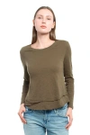 Wilt Clothing Long Sleeve Mock Layer Tee In Green