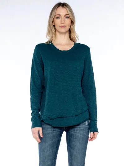 Wilt Clothing Long Sleeve Mock Layer Tee In Multi