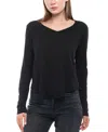 Wilt Clothing Long Sleeve Raw Hem Shirttail Tee In Black
