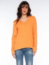 Wilt Clothing Long Sleeve Shrunken Boyfriend Top In Orange