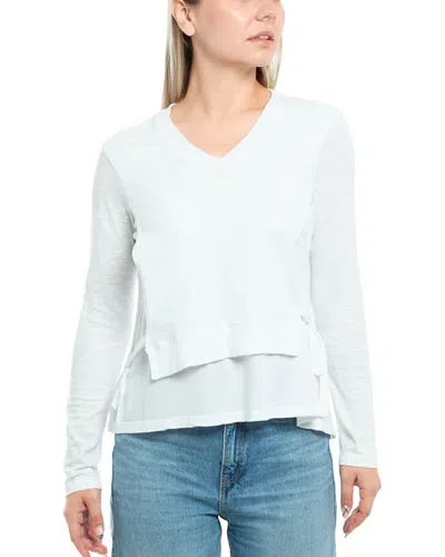 Wilt Clothing Mixed Media Double Layer Tee In White