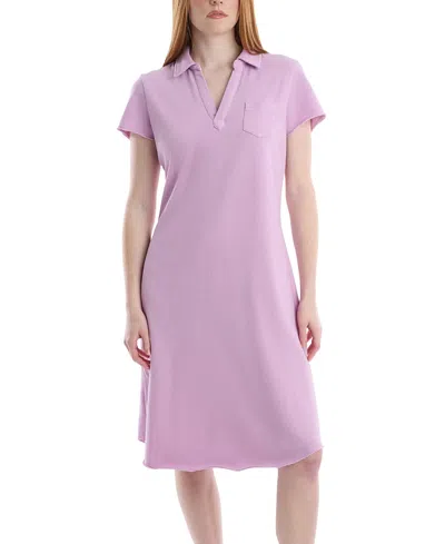 Wilt Clothing Polo Dress With Chest Pocket In Purple