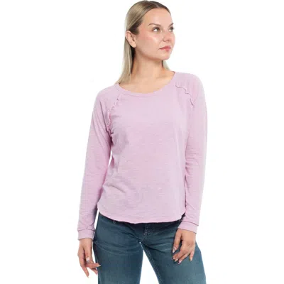 Wilt Clothing Raglan Long Sleeve Tee With Ruffle Detail In Pink