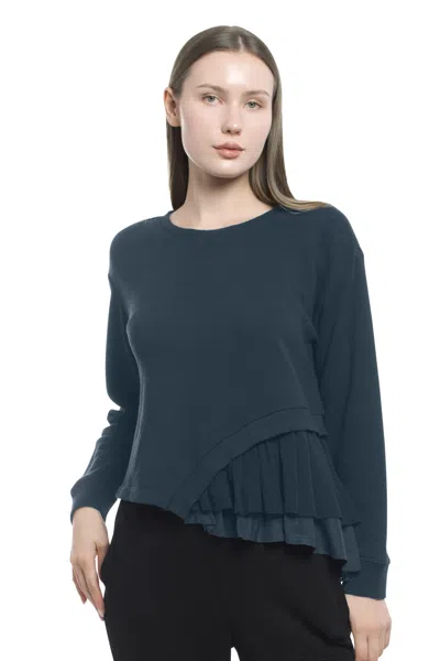 WILT CLOTHING ROUND NECK MIX MEDIA SWEATSHIRT