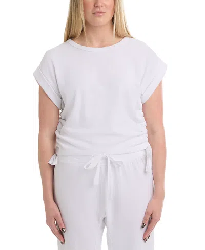 Wilt Clothing Round Neck Side Drawstrings Top In White