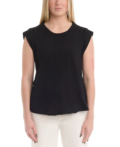 Wilt Clothing Ruched Shoulder Tee In Black