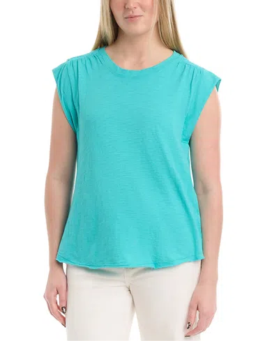 Wilt Clothing Ruched Shoulder Tee In Blue