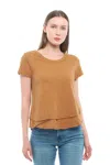 Wilt Clothing Short Sleeve Mock Layer Tee In Animal Print