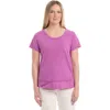 Wilt Clothing Short Sleeve Mock Layer Tee In Purple