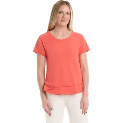 Wilt Clothing Short Sleeve Mock Layer Tee In Red