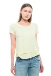 Wilt Clothing Short Sleeve Mock Layer Tee In Yellow