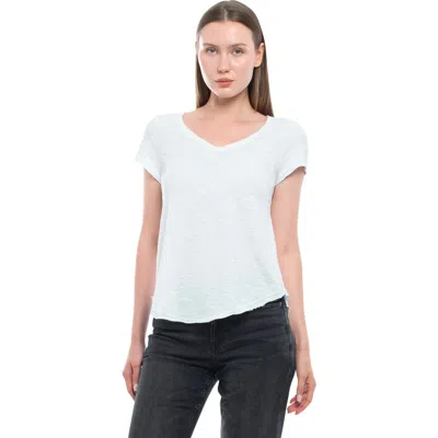 Wilt Clothing Short Sleeve Shrunken V-neck Shirttail Top In Green