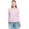 Wilt Clothing Long Sleeve Mock Layer Tee In Multi