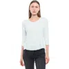 Wilt Clothing Shrunken Crew 3/4 Sleeve Mock Layer Tee In Multi