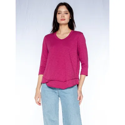 WILT CLOTHING WILT CLOTHING SHRUNKEN CREW 3/4 SLEEVE MOCK LAYER TEE