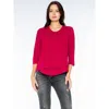 Wilt Clothing Shrunken Crew 3/4 Sleeve Mock Layer Tee In Red