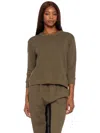Wilt Clothing Shrunken Crop Sweatshirt Scoop Neck In Green