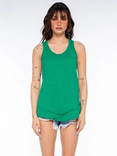 Wilt Clothing Shrunken Mock Hem Shirttail Tank In Animal Print