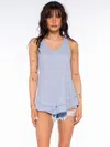 Wilt Clothing Shrunken Mock Hem Shirttail Tank In Blue