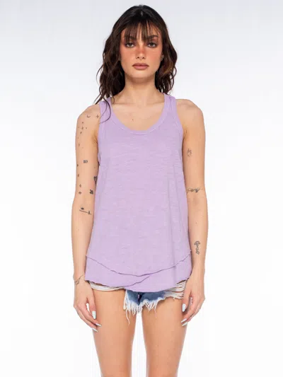 Wilt Clothing Shrunken Mock Hem Shirttail Tank In Purple