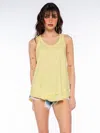 Wilt Clothing Shrunken Mock Hem Shirttail Tank In Yellow