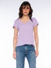 Wilt Clothing Slim Deep V-neck Rib Back Tee In Purple