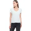 Wilt Clothing Slim Deep V-neck Rib Back Tee In White