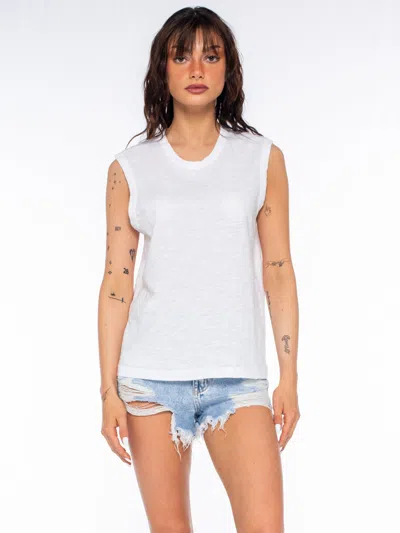 Wilt Clothing Slim Fit Sleeveless Shell Top In White