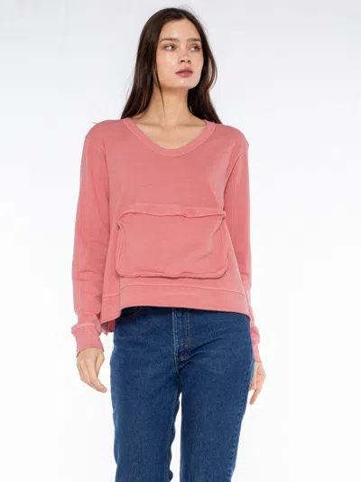Wilt Clothing Slouchy Long Sleeve Sweatshirt With Pouch Front Pocket In Multi