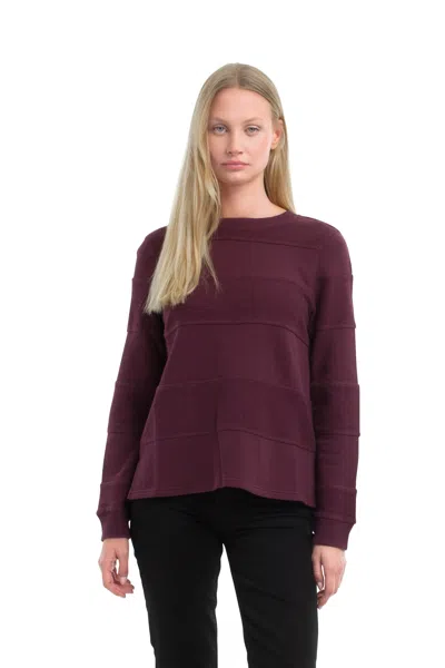 Wilt Clothing Striped Sweatshirt In Burgundy